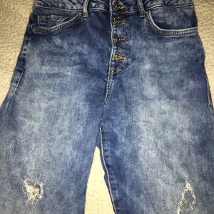 distressed high waisted jeans